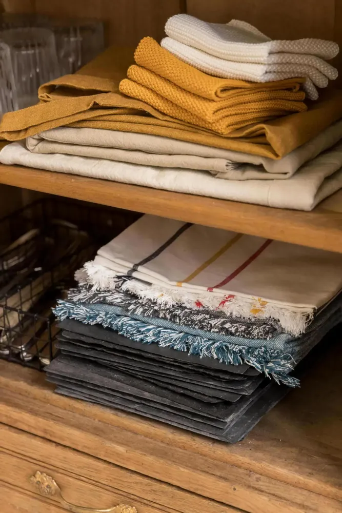 Dish towels - Recycled Tea Towel Jessi Ivoire 50 X 70 - MAISON VIVARAISE - SDE VIVARAISE WINKLER