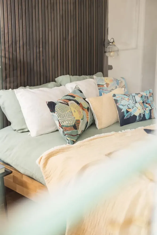 Bed linens - Kala Duvet Cover Sauge 260 X 240 - MAISON VIVARAISE - SDE VIVARAISE WINKLER