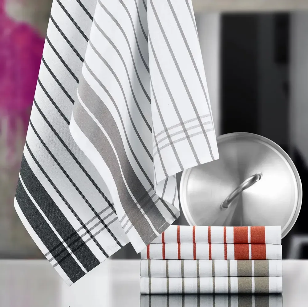 Dish towels - Petites Rayures Tea Towel Noir 50 X 70 - MAISON VIVARAISE - SDE VIVARAISE WINKLER