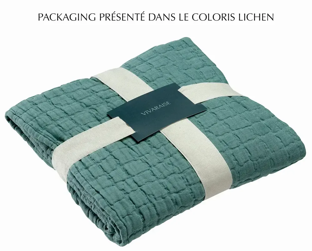 Throw blankets - Swami Throw Blanket Lichen 130 X 200 - MAISON VIVARAISE - SDE VIVARAISE WINKLER
