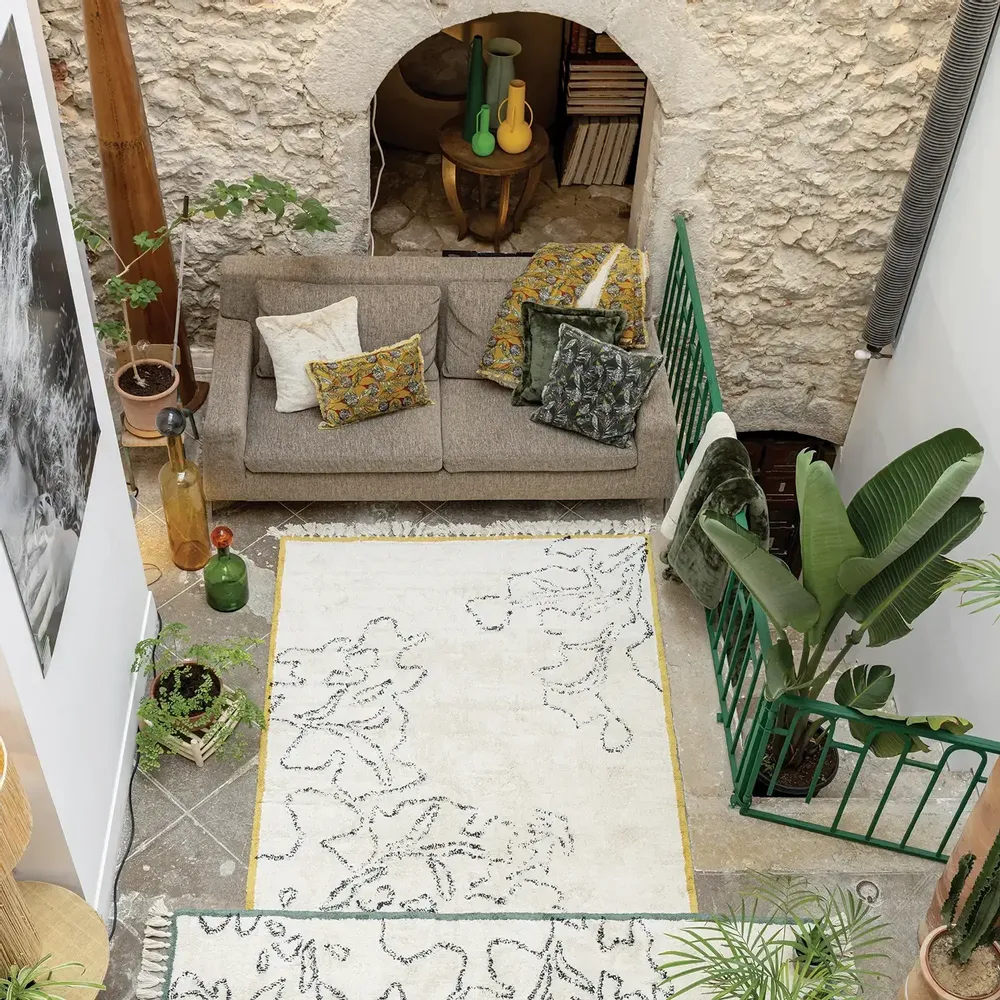 Coussins - Coussin Tender pompons Fougère 45 x 45 - MAISON VIVARAISE - SDE VIVARAISE WINKLER