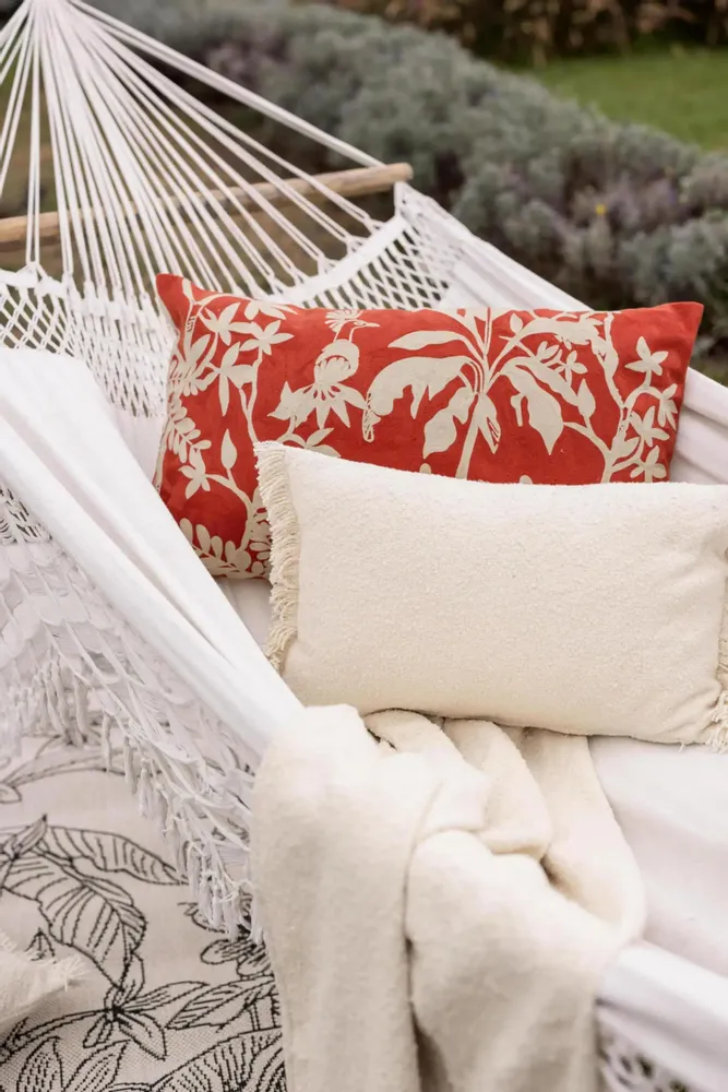 Cushions - Embroidered Cushion Raki Rooibos 30 X 50 - MAISON VIVARAISE - SDE VIVARAISE WINKLER