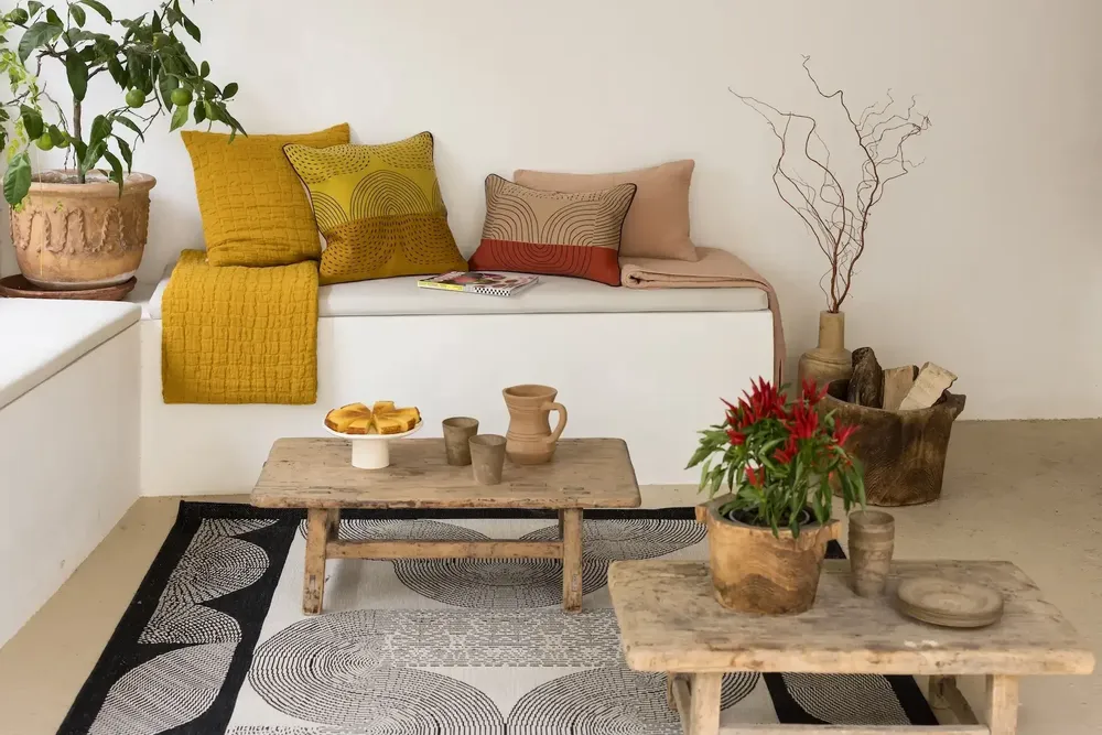 Bed linens - Swami Bed Throw Safran 180 X 260 - MAISON VIVARAISE - SDE VIVARAISE WINKLER