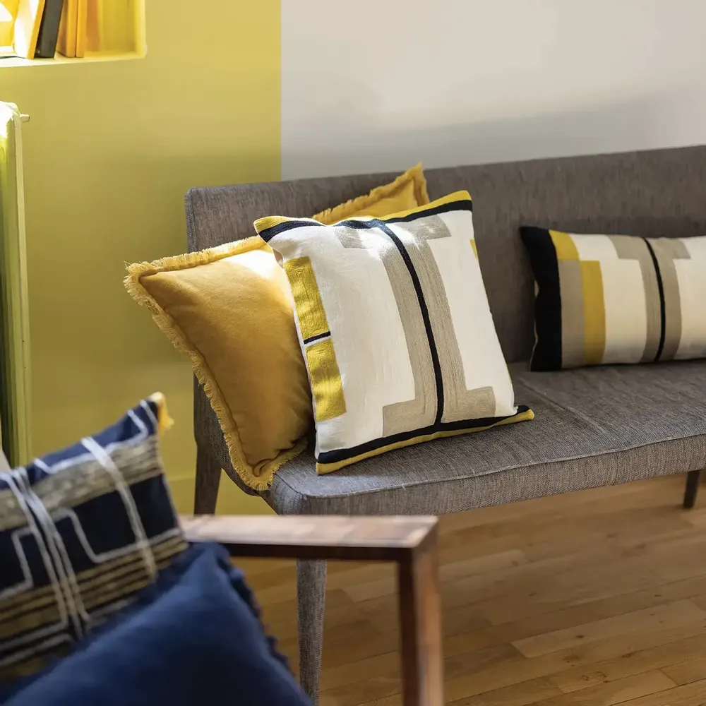 Cushions - Plain Cushion Fara Mirabelle 45 X 45 - MAISON VIVARAISE - SDE VIVARAISE WINKLER