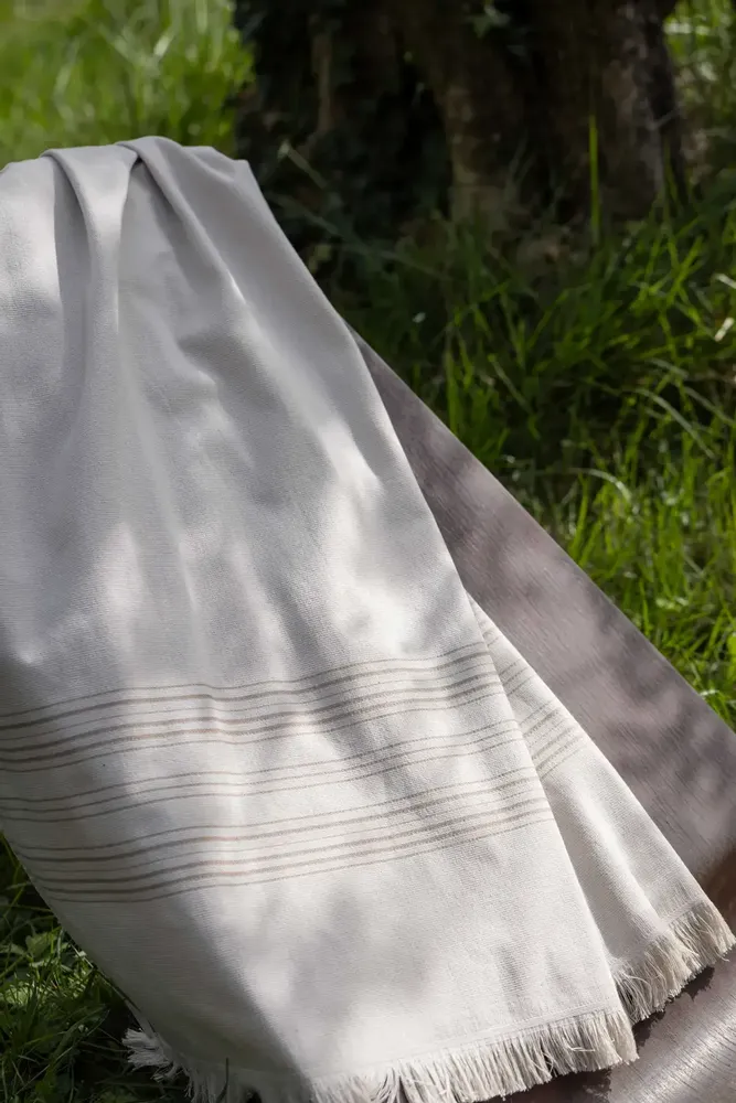 Bed linens - Cancun Hammam Towel Galet 90 X 180 - MAISON VIVARAISE - SDE VIVARAISE WINKLER