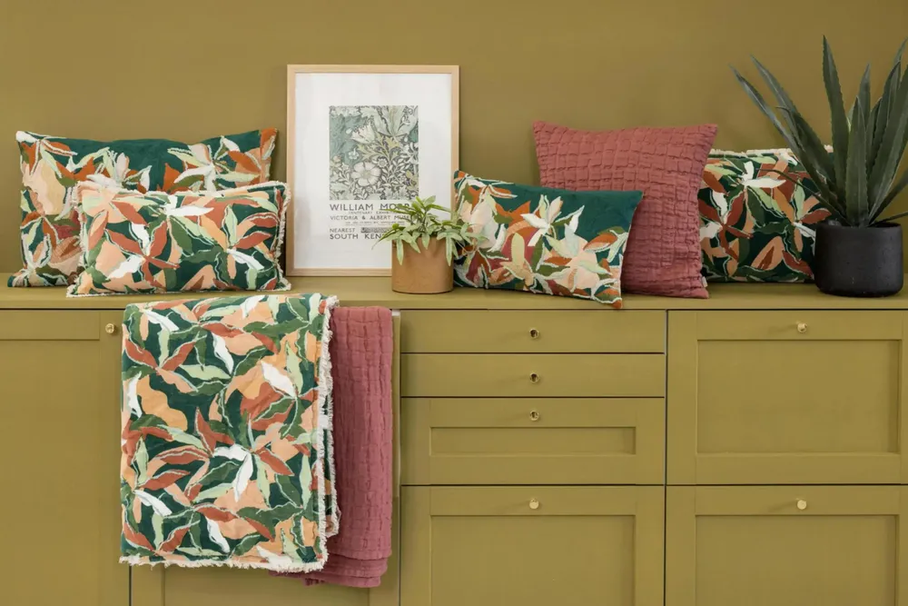 Cushions - Embroidered Cushion Alina Pétrole 40 X 65 - MAISON VIVARAISE - SDE VIVARAISE WINKLER