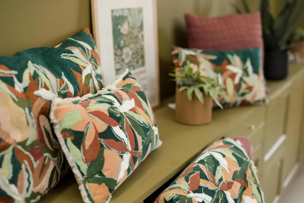 Cushions - Embroidered Cushion Alina Pétrole 40 X 65 - MAISON VIVARAISE - SDE VIVARAISE WINKLER