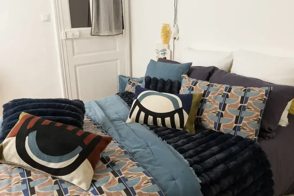 Plaids - Plaid uni Fara Acier 135 x 200 - MAISON VIVARAISE - SDE VIVARAISE WINKLER