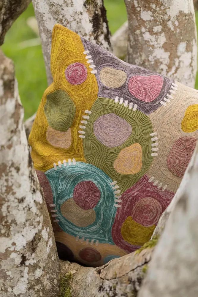 Coussins - Coussin brodé Nestor Mineral 45 x 45 - MAISON VIVARAISE - SDE VIVARAISE WINKLER