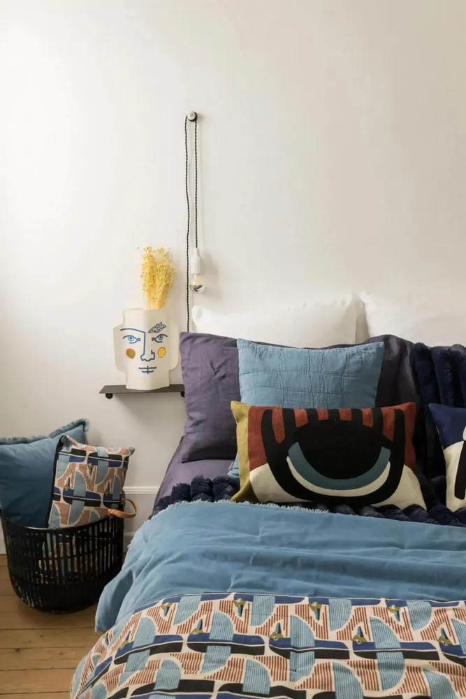 Cushions - Recycled Cushion Titou Acier 45 X 45 - MAISON VIVARAISE - SDE VIVARAISE WINKLER