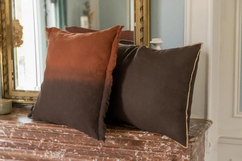 Cushions - Zeff Céleste Cushion Ébène 40 X 65 - MAISON VIVARAISE - SDE VIVARAISE WINKLER