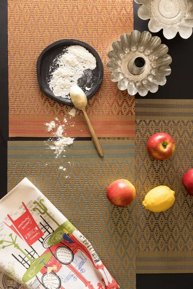 Table cloths - Kadra Placemat Set Paon/Or 33 X 45 - MAISON VIVARAISE - SDE VIVARAISE WINKLER