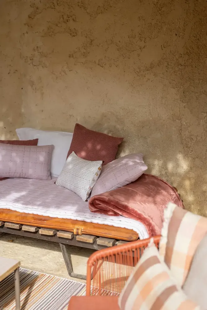 Throw blankets - Cambra Throw Blanket Terracotta 140 X 200 - MAISON VIVARAISE - SDE VIVARAISE WINKLER