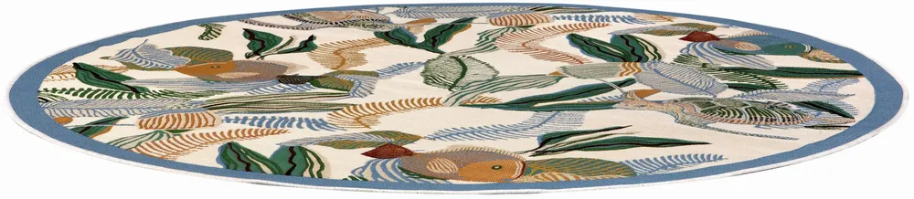 Tapis - Tapis Dori outdoor Lagon Diamètre 160 cm - MAISON VIVARAISE - SDE VIVARAISE WINKLER