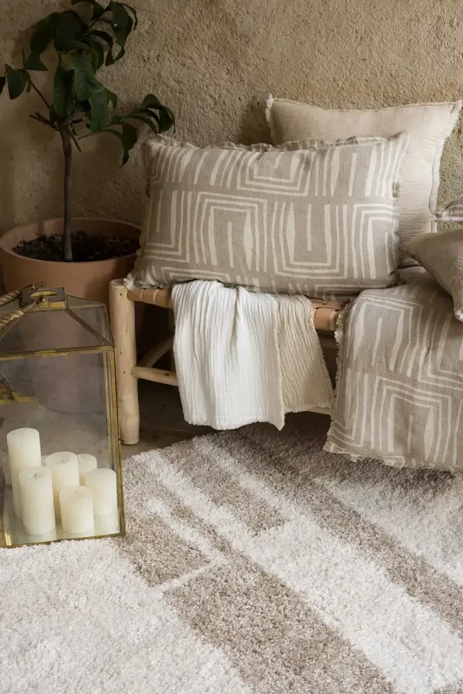 Coussins - Coussin imprimé Tina Naturel 40 x 65 - MAISON VIVARAISE - SDE VIVARAISE WINKLER