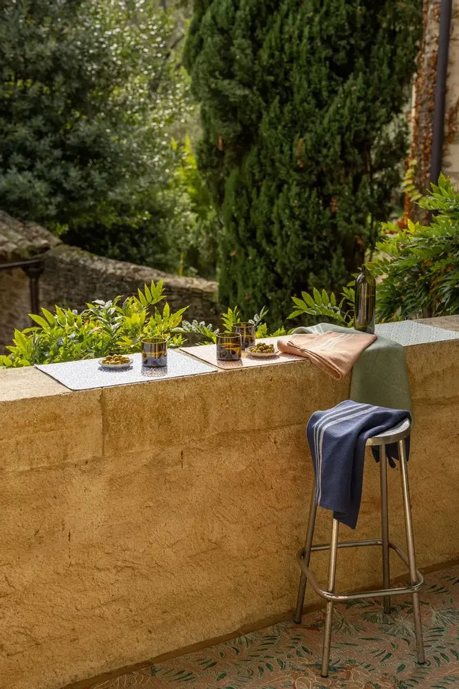 Dish towels - Rib Recycled Tea Towel Marine 50 X 70 - MAISON VIVARAISE - SDE VIVARAISE WINKLER