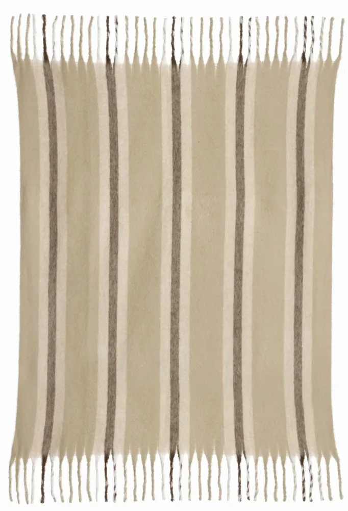 Throw blankets - Isabel Striped Recycled Throw Nuage 130 X 160 - MAISON VIVARAISE - SDE VIVARAISE WINKLER