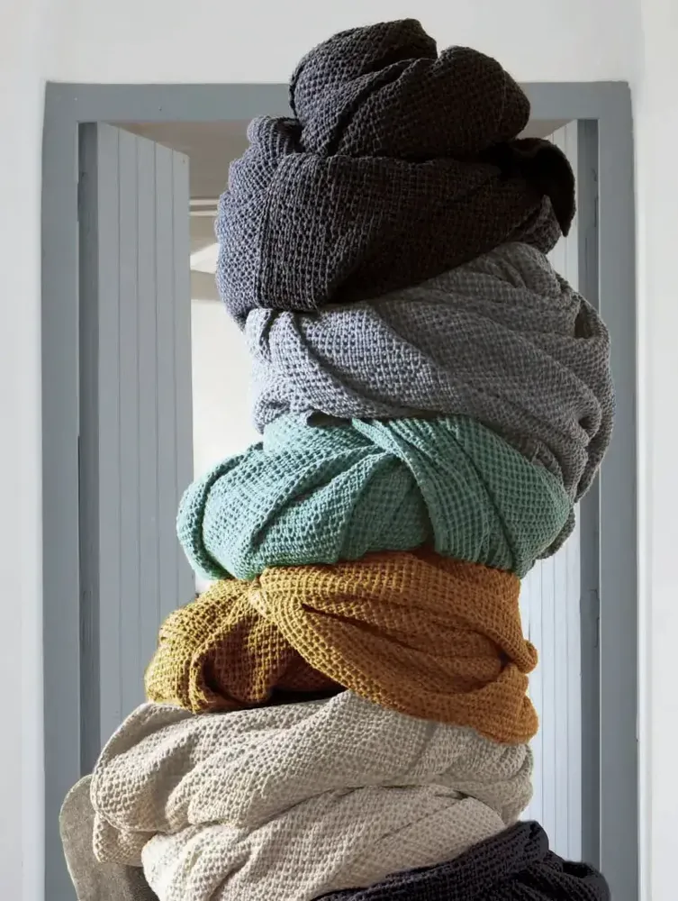 Linge de lit - Jeté recyclé Maia Bronze 180 x 260 - MAISON VIVARAISE - SDE VIVARAISE WINKLER