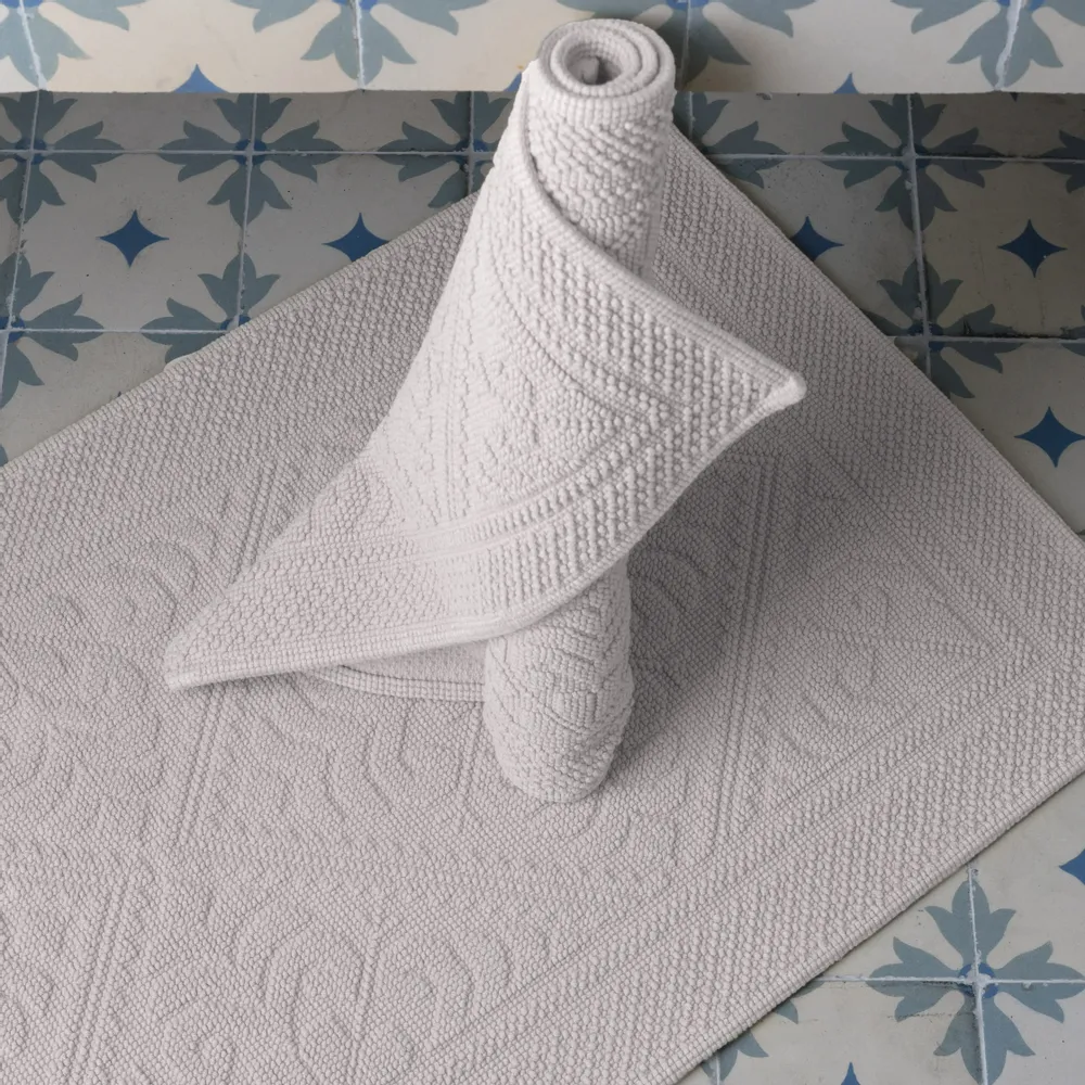 Other bath linens - Enzo Bath Mat Ciment 54 X 64 - MAISON VIVARAISE - SDE VIVARAISE WINKLER