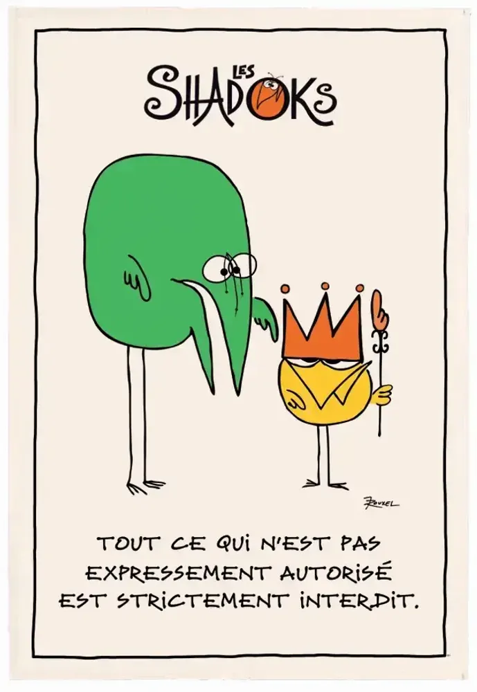 Torchons - Torchon Shadoks Les interdits Ecru 48 x 72 - MAISON VIVARAISE - SDE VIVARAISE WINKLER