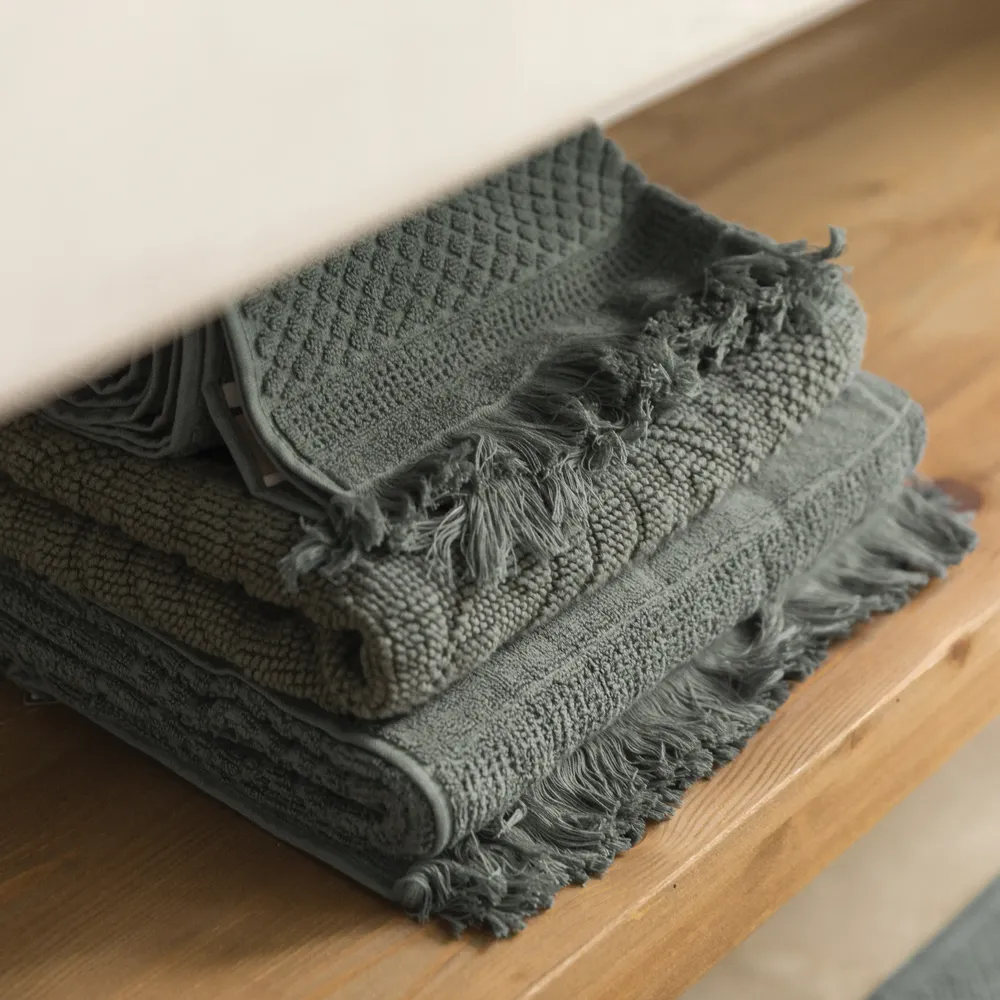 Serviettes de bain - Drap de douche uni Zoe Thym 70 x 140 - MAISON VIVARAISE - SDE VIVARAISE WINKLER