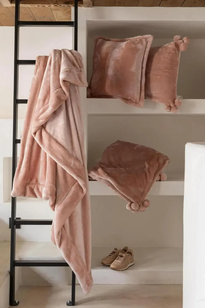 Cushions - Tender Pompons Cushion Aubepine 45 X 45 - MAISON VIVARAISE - SDE VIVARAISE WINKLER