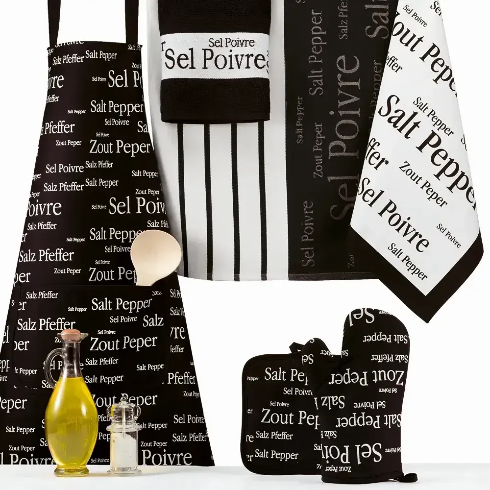 Dish towels - Sel & Poivre Tea Towel Noir 50 X 70 - MAISON VIVARAISE - SDE VIVARAISE WINKLER
