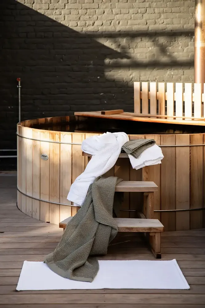 Other bath linens - Etia Bath Mat Perle 70 X 140 - MAISON VIVARAISE - SDE VIVARAISE WINKLER