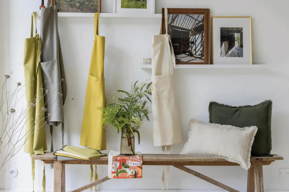 Tabliers de cuisine - Tablier de cuisine recyclé Ada Kaki 72 x 85 - MAISON VIVARAISE - SDE VIVARAISE WINKLER