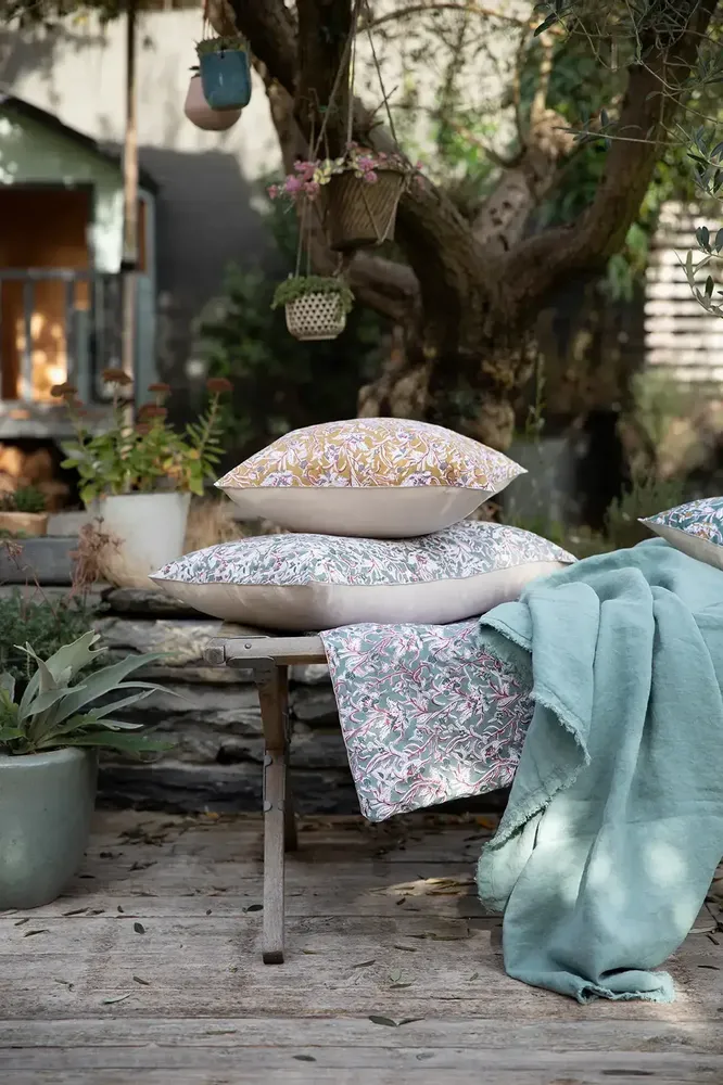 Throw blankets - Zeff Nomade Throw Blanket Vert de gris 130 X 180 - MAISON VIVARAISE - SDE VIVARAISE WINKLER