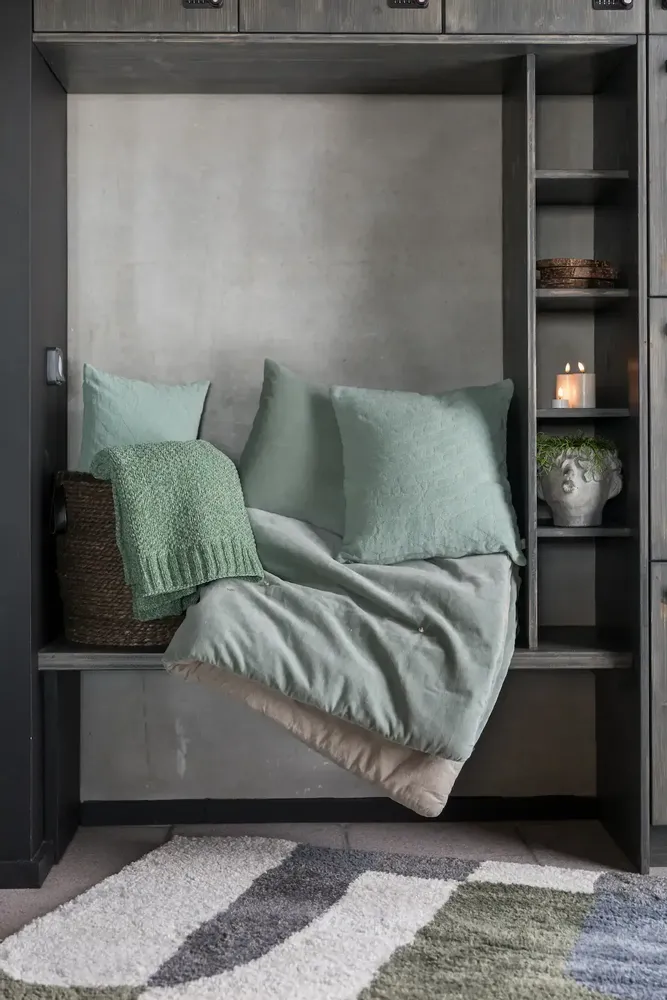 Linge de lit - Chemin de lit uni Elise Opaline 90 x 240 - MAISON VIVARAISE - SDE VIVARAISE WINKLER