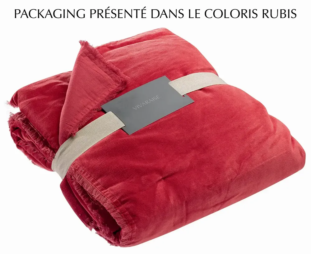 Throw blankets - Plain Fara Throw Raisin 135 X 200 - MAISON VIVARAISE - SDE VIVARAISE WINKLER
