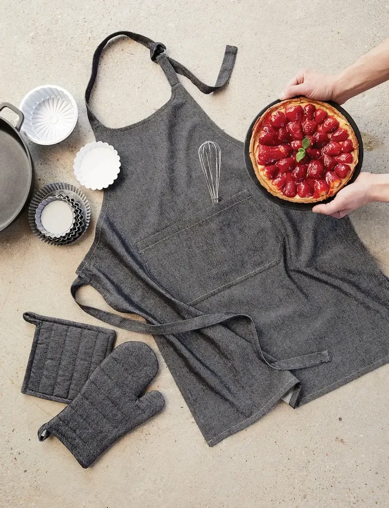 Tabliers de cuisine - Tablier de cuisine Davis Noir Recyclé 85 x 70 - MAISON VIVARAISE - SDE VIVARAISE WINKLER