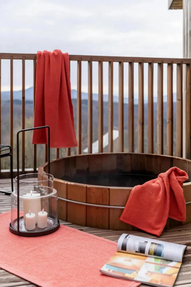 Serviettes de bain - Drap de bain Bora Corail 90 x 150 - MAISON VIVARAISE - SDE VIVARAISE WINKLER