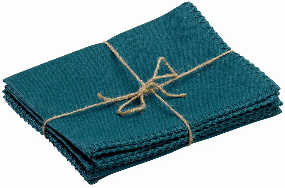 Nappes - Lot de 4 sets de table recyclés Delia Paon 33 x 45 - MAISON VIVARAISE - SDE VIVARAISE WINKLER