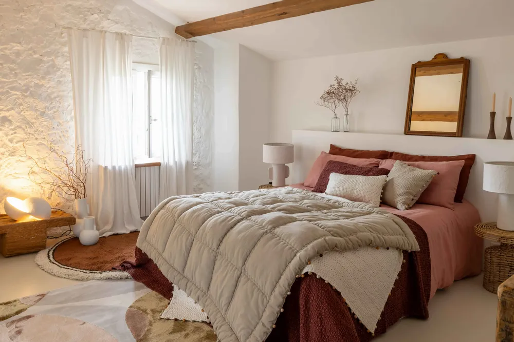 Linge de lit - Housse de couette Linco Blush 260 x 240 bouteille 40 cm - MAISON VIVARAISE - SDE VIVARAISE WINKLER