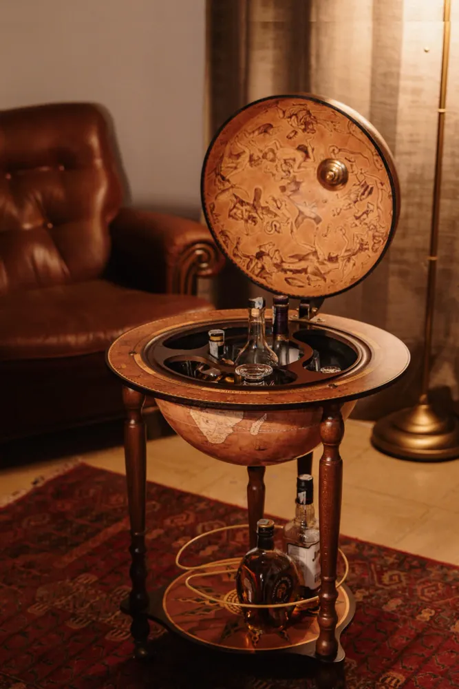 Restaurant trolleys - Zoffoli Bar Globe Da Vinci Rust d.40cm - ZOFFOLI MAPPAMONDI