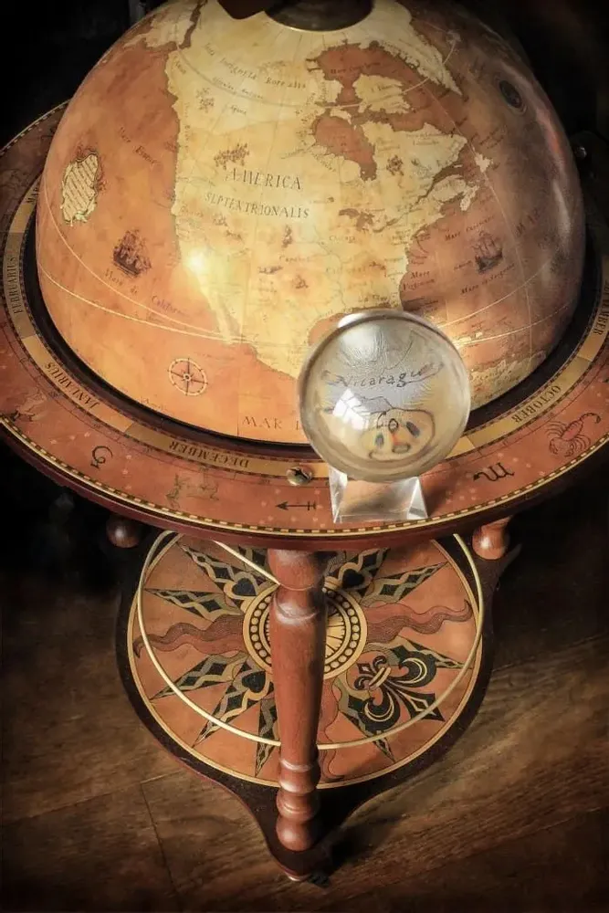Restaurant trolleys - Zoffoli Bar Globe Da Vinci Rust d.40cm - ZOFFOLI MAPPAMONDI
