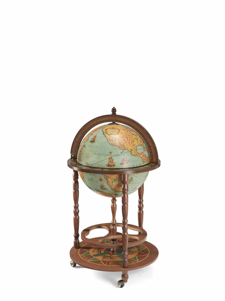 Restaurant trolleys - Zoffoli Bar Globe Giunone Blue Lagoon d.40cm - ZOFFOLI MAPPAMONDI