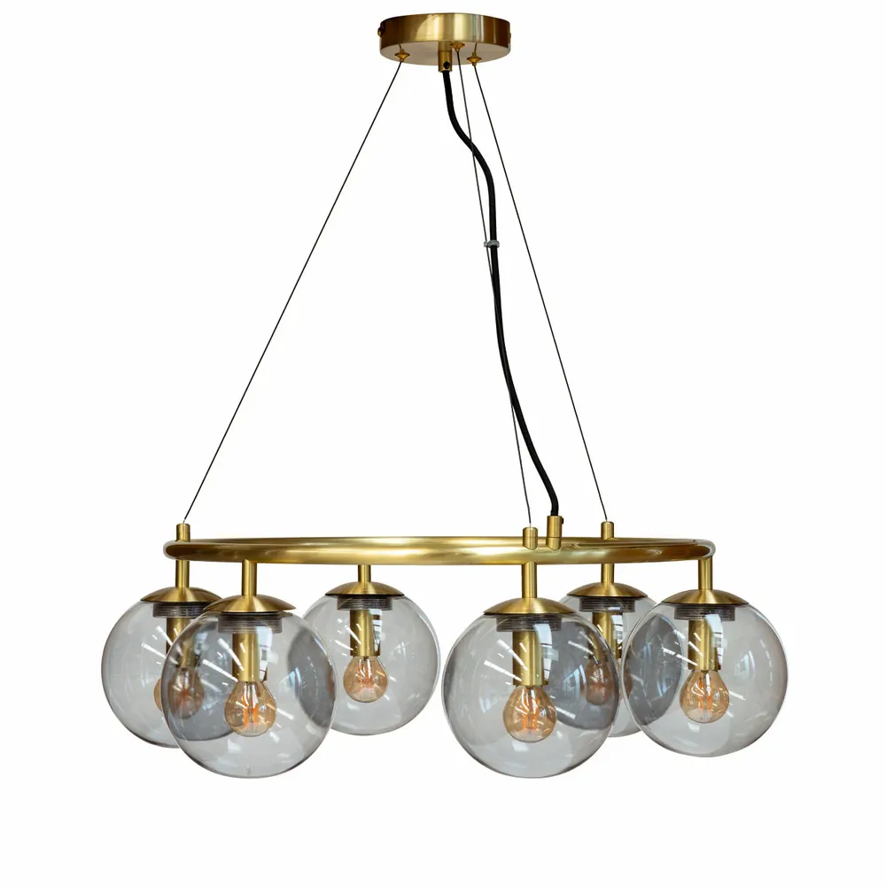 Hanging lights - Como brass ceiling lamp round with 5 domes - DYBERG LARSEN