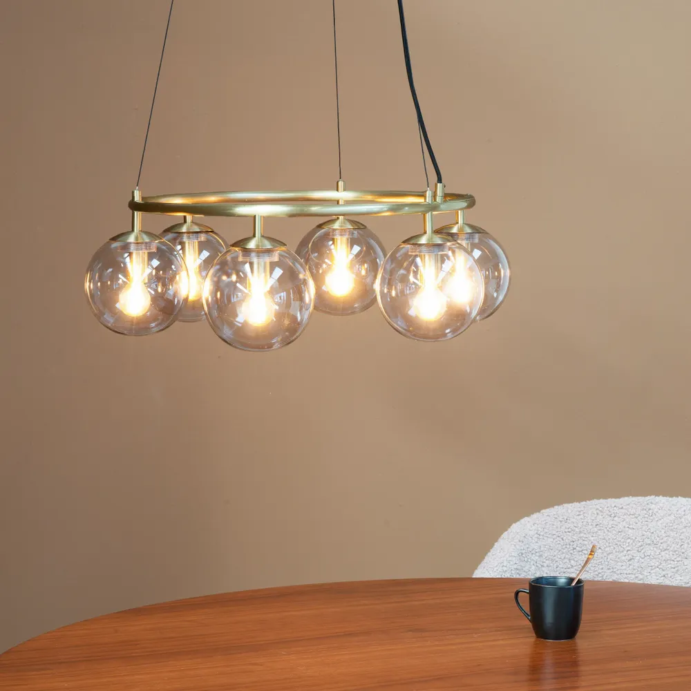 Hanging lights - Como brass ceiling lamp round with 5 domes - DYBERG LARSEN