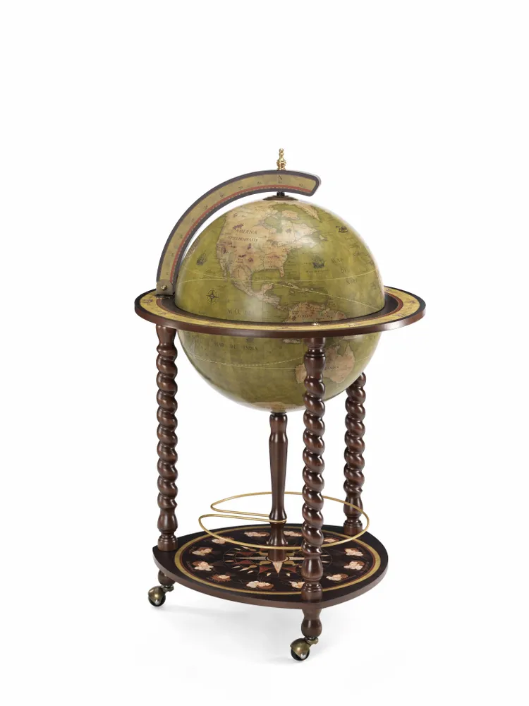 Restaurant trolleys - Zoffoli Bar Globe Explora Olive Green d.40cm - ZOFFOLI MAPPAMONDI