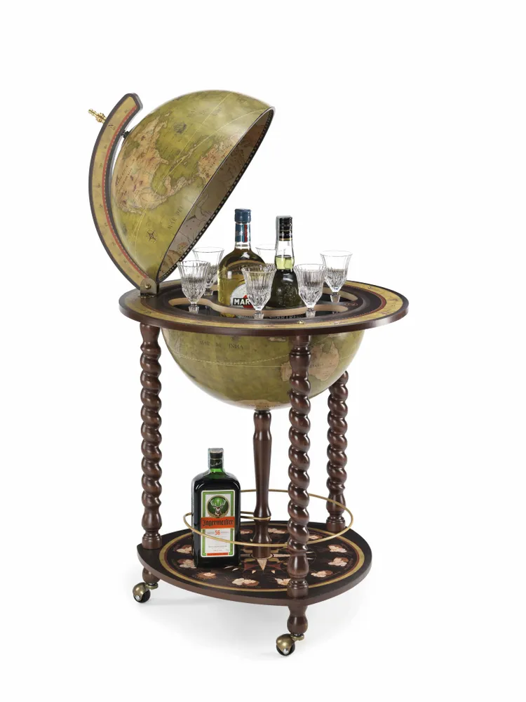 Restaurant trolleys - Zoffoli Bar Globe Explora Olive Green d.40cm - ZOFFOLI MAPPAMONDI