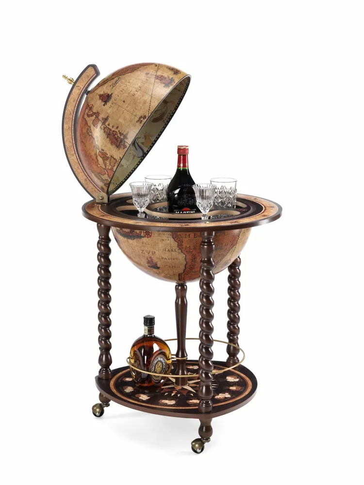 Chariots pour restaurants - Zoffoli Bar Globe Explora Honey Brown d.40cm - ZOFFOLI MAPPAMONDI