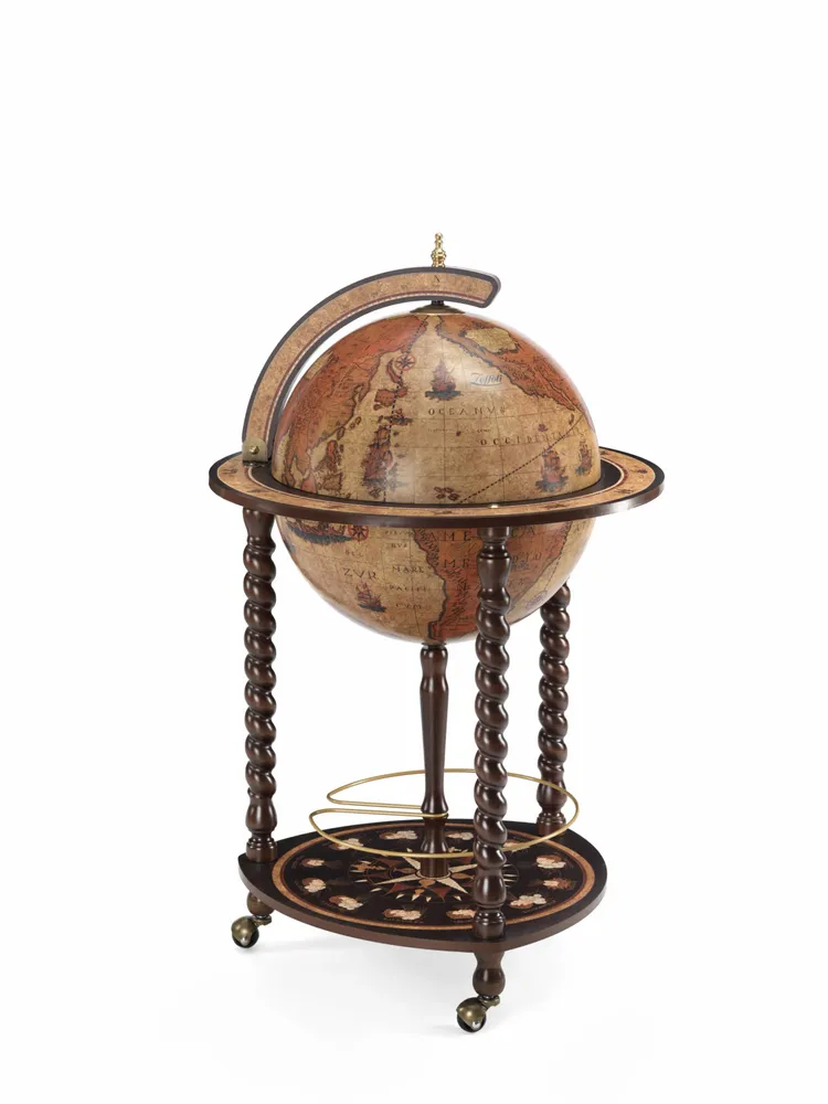 Chariots pour restaurants - Zoffoli Bar Globe Explora Honey Brown d.40cm - ZOFFOLI MAPPAMONDI