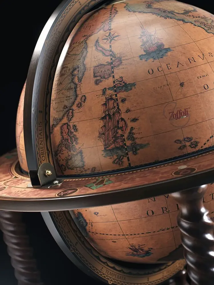 Chariots pour restaurants - Zoffoli Bar Globe Bacco d.50cm - ZOFFOLI MAPPAMONDI