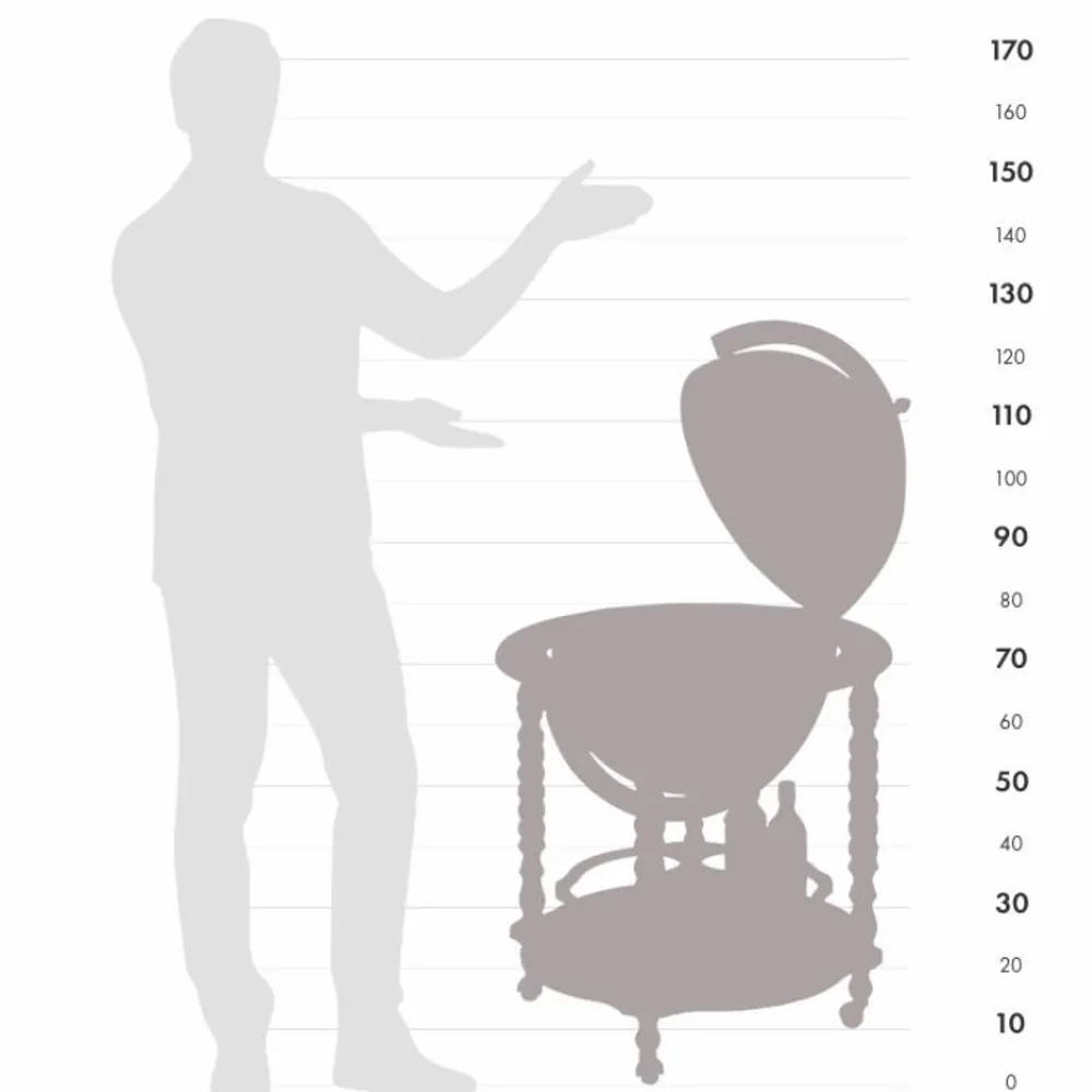 Restaurant trolleys - Zoffoli Bar Globe Bacco Lagoon d.50cm - ZOFFOLI MAPPAMONDI