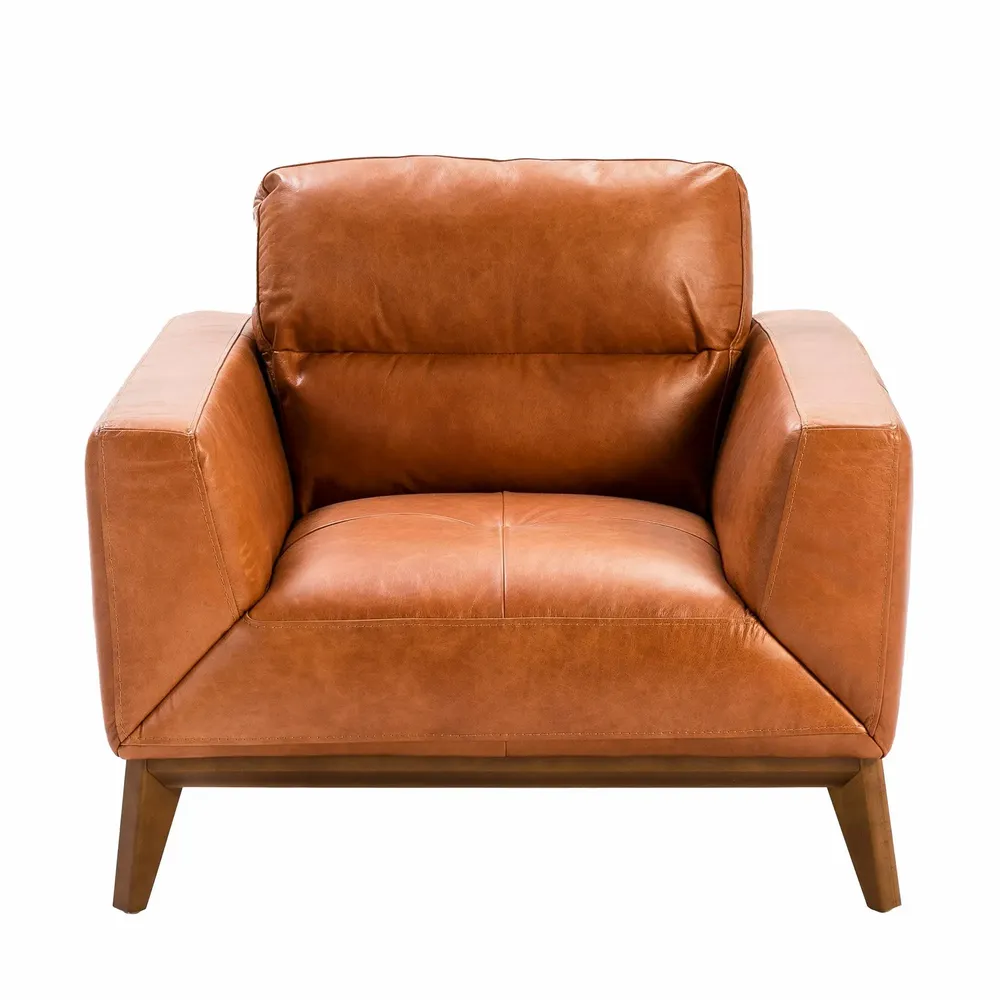 Fauteuils - Fauteuil rembourré en cuir de vachette couleur Bufalo - ANGEL CERDÁ