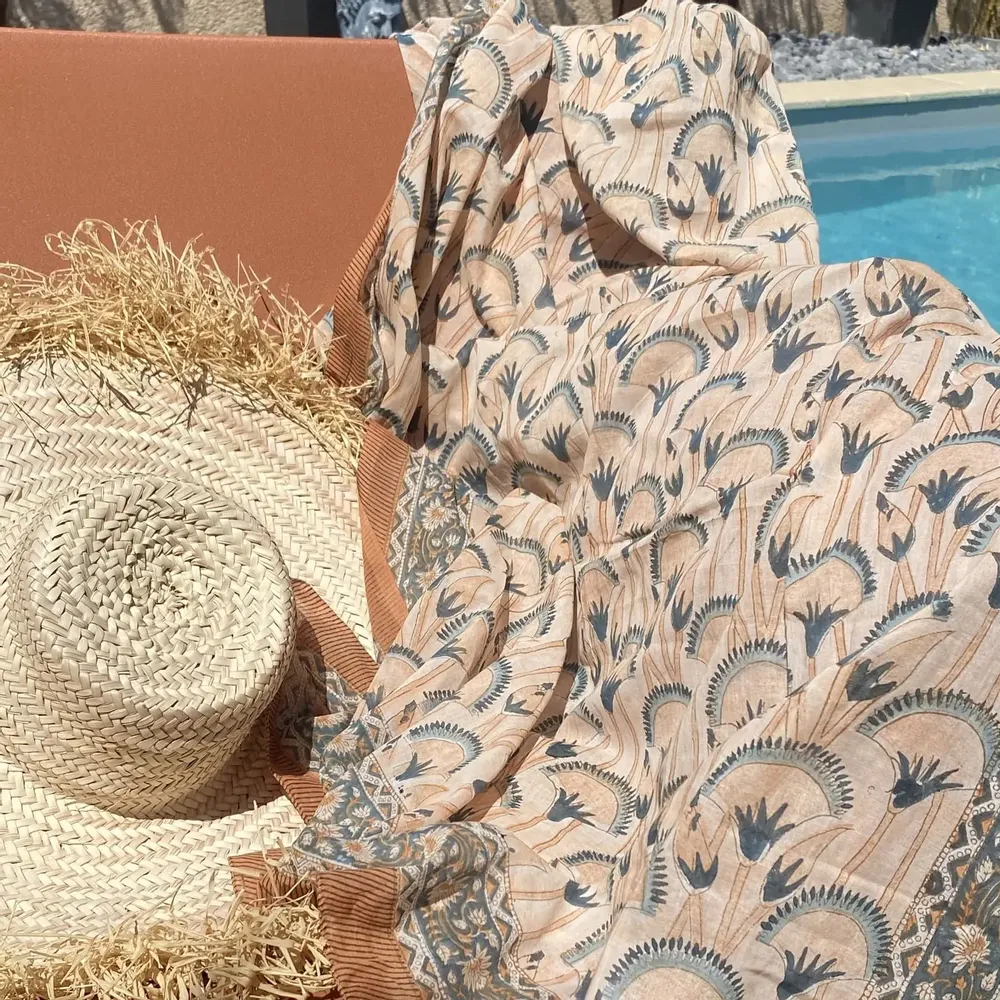 Sarongs - Blockprinted cotton veil - MAISON LILO