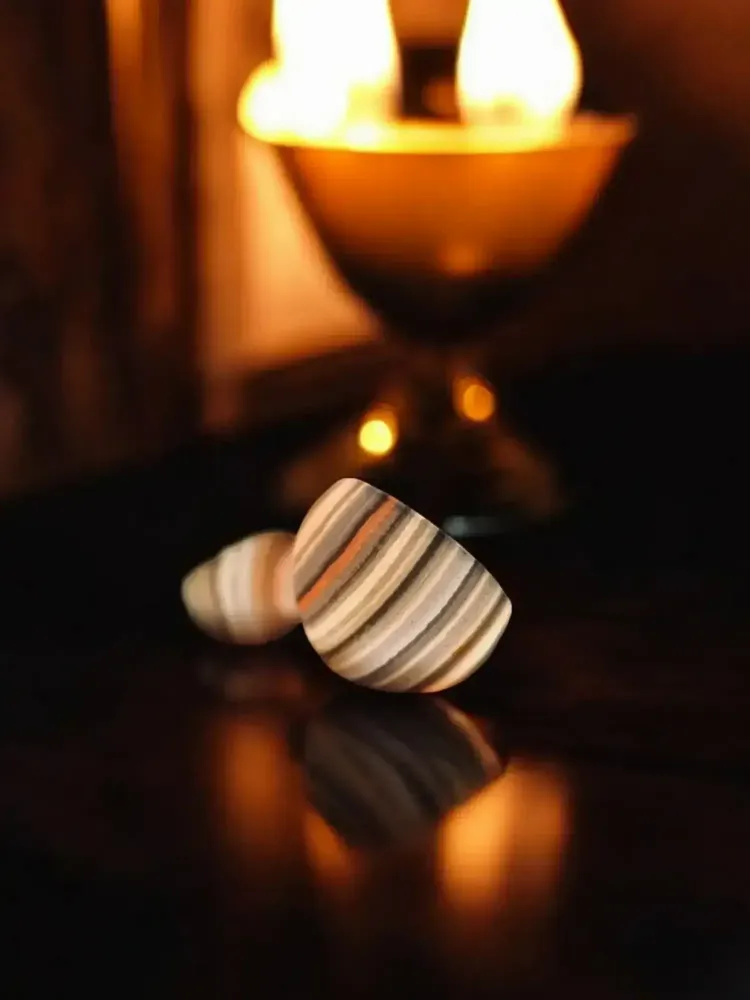 Candlesticks and candle holders - Candle holder luxy alabaster stone – crafted elegant design - tealight - MAISON ZOE